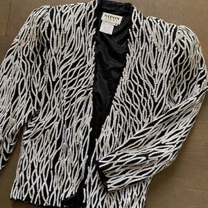 Nipon Night Vintage 1980s Sequin Puff Shoulder Blazer